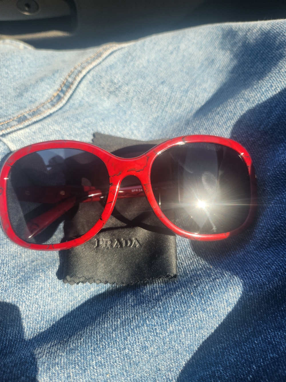 Prada Bold Red Round-Frame Sunglasses